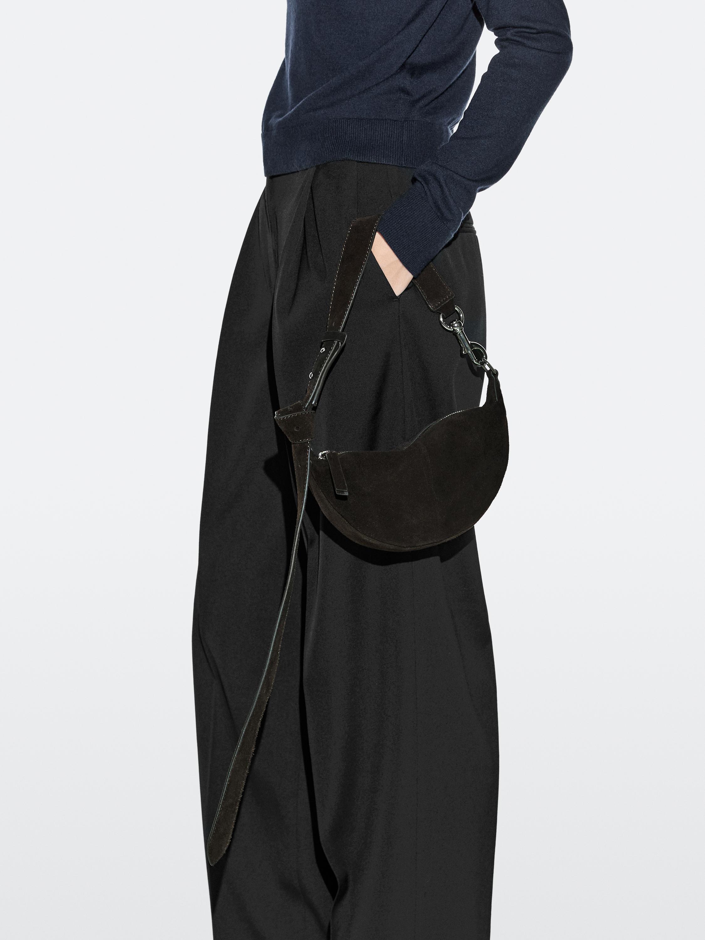 Split suede leather mini crossbody bag